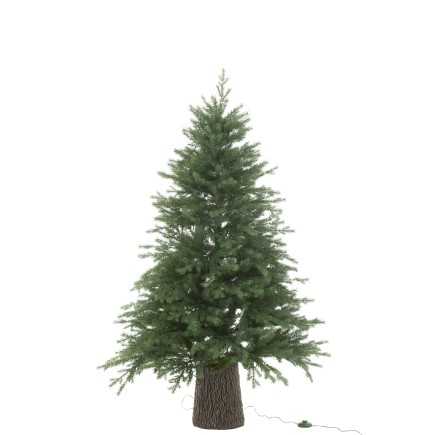 Sapin de Noël artificiel 600 led en métal vert H.150 cm