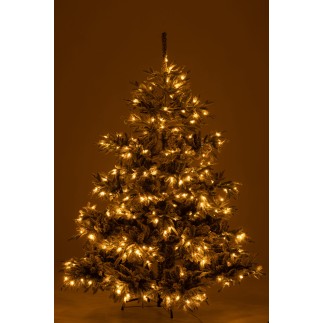 Árbol de Navidad artificial cubierto de nieve con 420 LED de plástico verde H.240cm