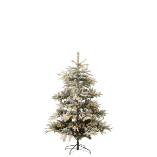 Árbol de Navidad artificial verde nevado con 270 LEDs H.180 cm