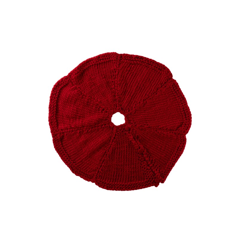 Falda de punto para árbol de Navidad en poliéster rojo D.90 cm Falda de punto para árbol de Navidad en poliéster rojo D.90 cm