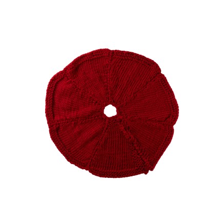 Gonna per albero di Natale in maglia di poliestere rosso D.90 cm