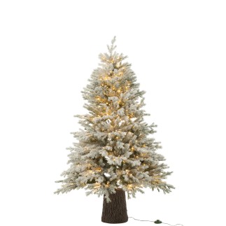 Sapin de Noël artificiel enneigé avec 600 led en métal vert H.150cm