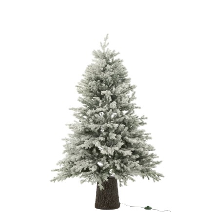 Sapin de Noël artificiel enneigé avec 600 led en métal vert H.150cm