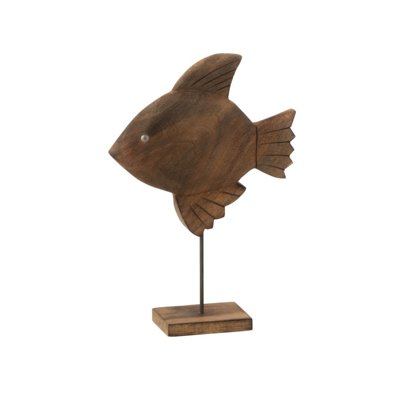 Décoration poisson en bois de manguier marron 20x7x31 cm Décoration poisson en bois de manguier marron 20x7x31 cm