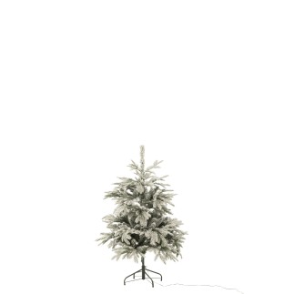 Albero di Natale artificiale innevato con 120 LED verdi in plastica H.120 cm