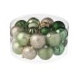 Boîte de 30 boules de Noël en plastique vert 31x31x16 cm Boîte de 30 boules de Noël en plastique vert 31x31x16 cm