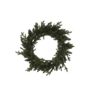 Corona artificial de 20 leds metálicos verdes D.60 cm