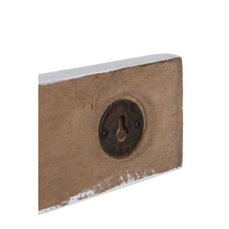 Perchero de esquí de 5 ganchos de madera blanca de 102x10.3x6.2 cm