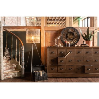 Lámpara de pie metálica industrial 136x74 cm.