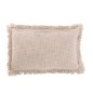 Cuscino rettangolare con frange in cotone rosa 60x40cm Cuscino rettangolare con frange in cotone rosa 60x40cm