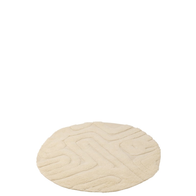 Tapis rond en laine blanc écru D.150 cm Tapis rond en laine blanc écru D.150 cm