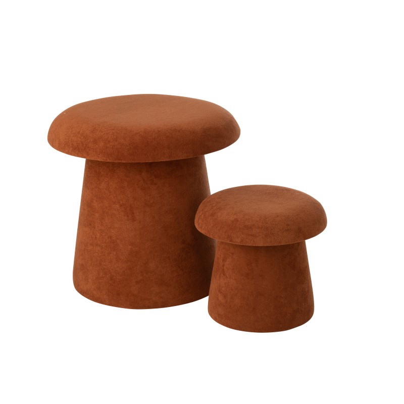 Set di 2 sgabelli a fungo in legno marrone H.60 e 37,5 cm Set di 2 sgabelli a fungo in legno marrone H.60 e 37,5 cm