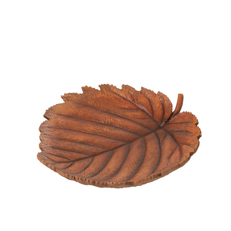 Bandeja decorativa de hojas en poliresina marrón 30,5x27x4,5 cm Bandeja decorativa de hojas en poliresina marrón 30,5x27x4,5 cm