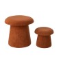 Set di 2 sgabelli a fungo in legno marrone H.60 e 37,5 cm Set di 2 sgabelli a fungo in legno marrone H.60 e 37,5 cm