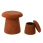 Lote de 2 taburetes de madera marrón con forma de seta H.60 y 37,5 cm Lote de 2 taburetes de madera marrón con forma de seta H.60 y 37,5 cm