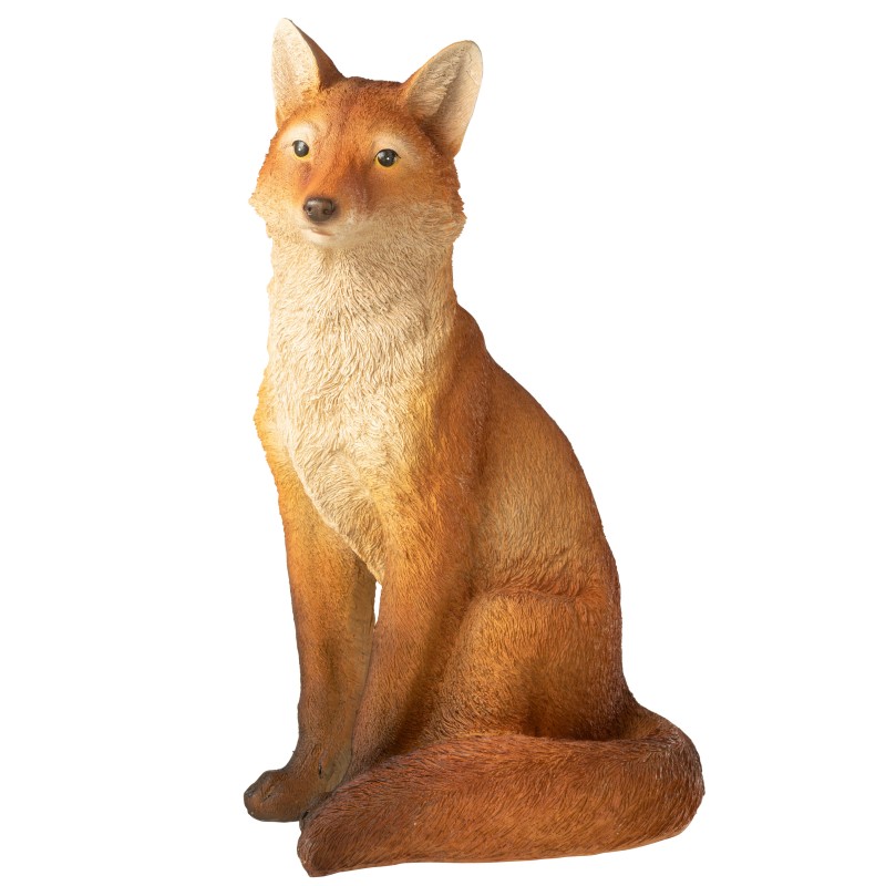 Estatueta de raposa sentada em poliresina laranja 31,5 x 24 x 54,5 cm Estatueta de raposa sentada em poliresina laranja 31,5 x 24 x 54,5 cm