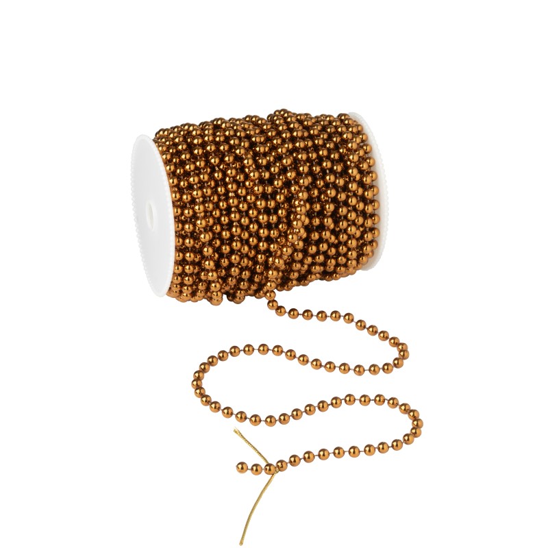 Guirlande perles en rouleau en plastique marron 25 m Guirlande perles en rouleau en plastique marron 25 m