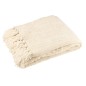 Couverture en chenille polyester écru 130x170 cm