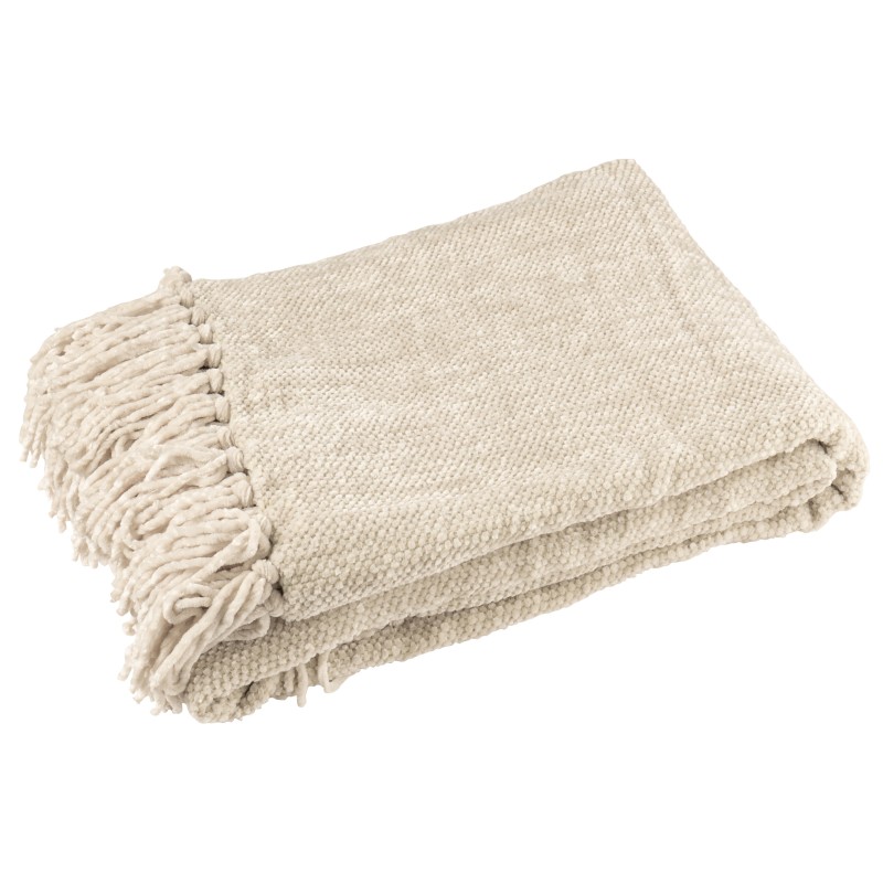 Couverture en polyester beige 130x170 cm
