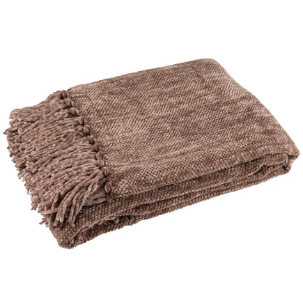 Couverture en polyester marron foncé 130x170 cm