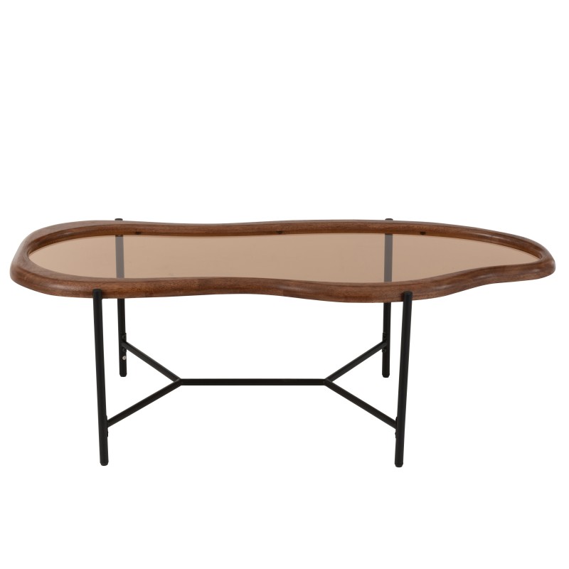 Mesa de centro irregular em vidro multicolorido 118x48x40 cm Mesa de centro irregular em vidro multicolorido 118x48x40 cm