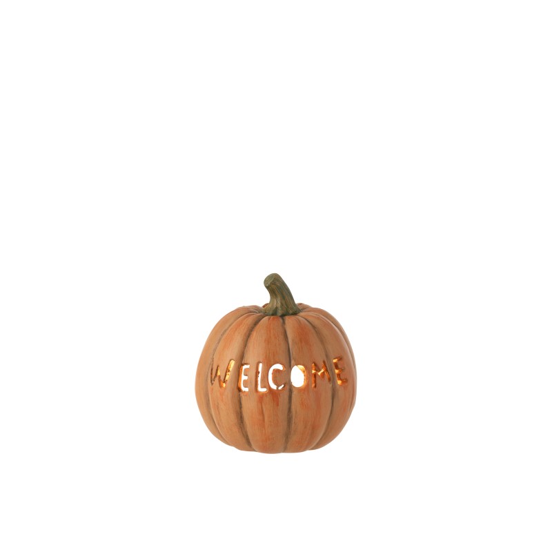 Zucca di benvenuto in ceramica marrone 15x15x16,5 cm Zucca di benvenuto in ceramica marrone 15x15x16,5 cm