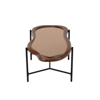 Table basse irrégulière en verre multicolore 118x48x40 cm