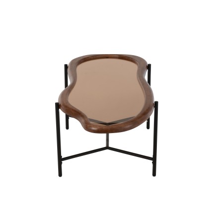 Table basse irrégulière en verre multicolore 118x48x40 cm