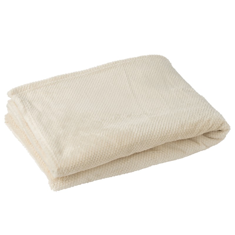 Couverture en polyester écru 130x170 cm