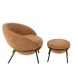 Fauteuil de salon et repose-pieds en tissu marron 72x75x70 cm Fauteuil de salon et repose-pieds en tissu marron 72x75x70 cm