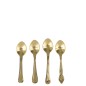 Caixa com 4 colheres em latão dourado L.14 cm Caixa com 4 colheres em latão dourado L.14 cm
