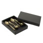 Caixa com 4 colheres em latão dourado L.14 cm Caixa com 4 colheres em latão dourado L.14 cm