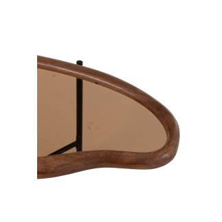 Table basse irrégulière en verre multicolore 118x48x40 cm