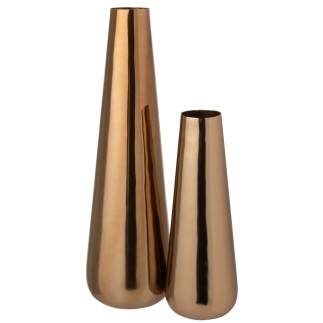 Grande vaso de alumínio dourado 17x17x60 cm