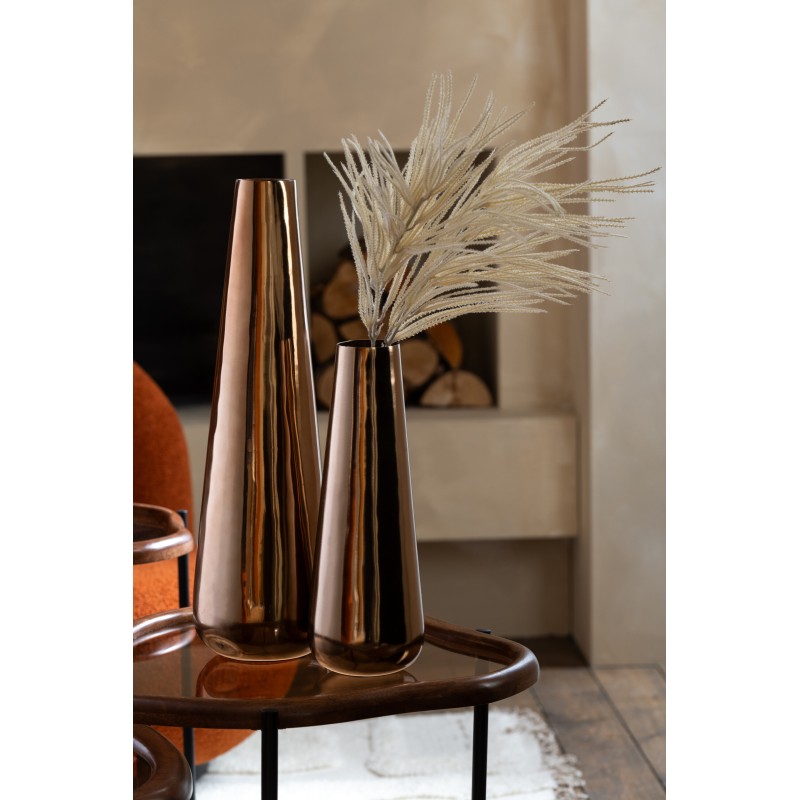 Vase de sol en aluminium doré 16x16x40 cm Vase de sol en aluminium doré 16x16x40 cm