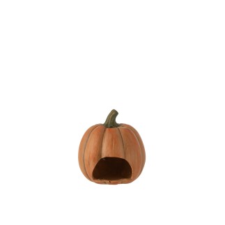 Citrouille welcome en céramique marron 15x15x16.5 cm
