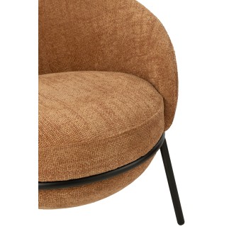Fauteuil de salon et repose-pieds en tissu marron 72x75x70 cm