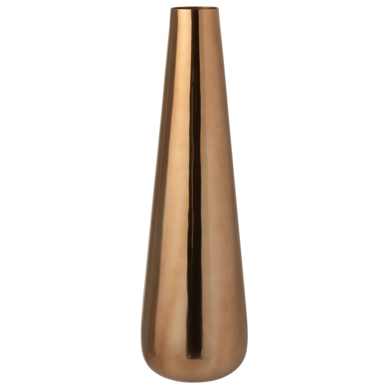 Gran jarrón de suelo de aluminio dorado 17x17x60 cm Gran jarrón de suelo de aluminio dorado 17x17x60 cm
