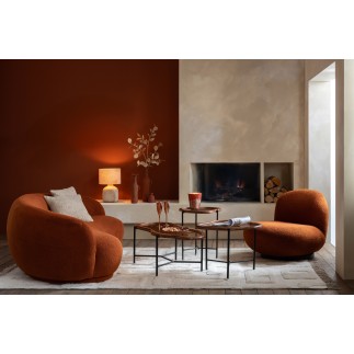 Mesa de centro irregular em vidro multicolorido 118x48x40 cm