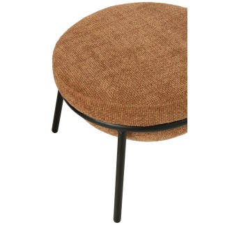 Poltrona de sala e apoio para os pés em tecido castanho 72x75x70 cm