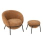 Fauteuil de salon et repose-pieds en tissu marron 72x75x70 cm Fauteuil de salon et repose-pieds en tissu marron 72x75x70 cm