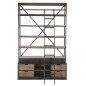 Scaffale con cassetti in legno e metallo naturale 160x45x243cm Scaffale con cassetti in legno e metallo naturale 160x45x243cm