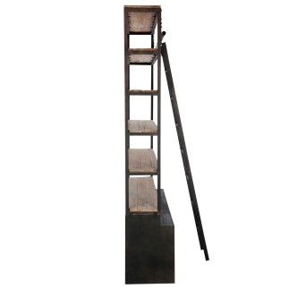 Scaffale con cassetti in legno e metallo naturale 160x45x243cm