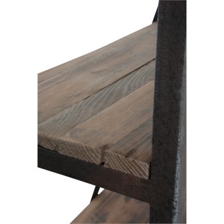 Scaffale con cassetti in legno e metallo naturale 160x45x243cm