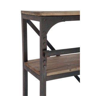 Scaffale con cassetti in legno e metallo naturale 160x45x243cm