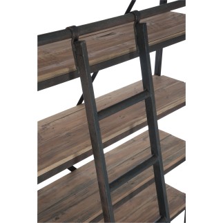 Scaffale con cassetti in legno e metallo naturale 160x45x243cm