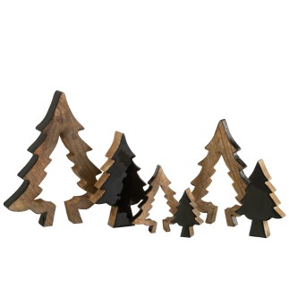 Puzzle de árbol de Navidad de madera negra 30x26x3,5cm