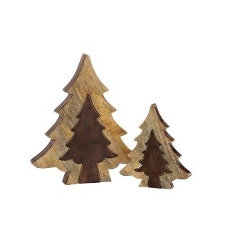 Sapin puzzle en Bois Marron 30x26x3,5cm
