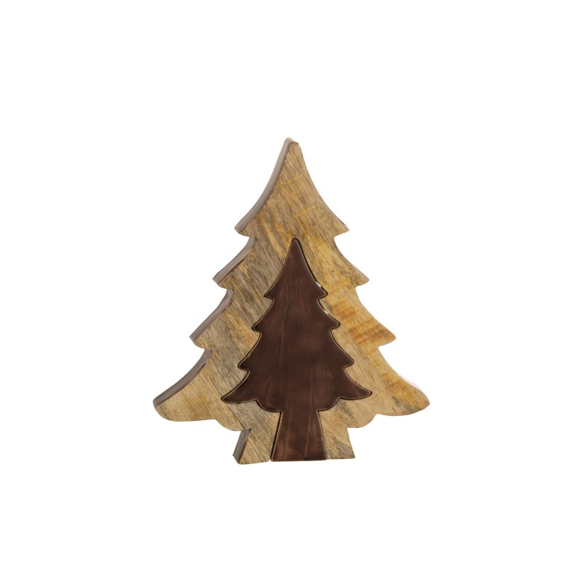 Sapin puzzle en Bois Marron 30x26x3,5cm Sapin puzzle en Bois Marron 30x26x3,5cm