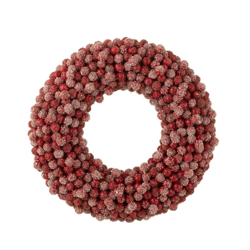 Corona de bayas de resina roja 35x6x35 cm